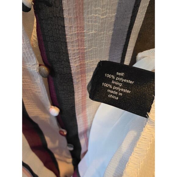 Lane Bryant Blouse 20 Womens Plus Size Sheer Striped Coquette Professional - Picture 4 of 5